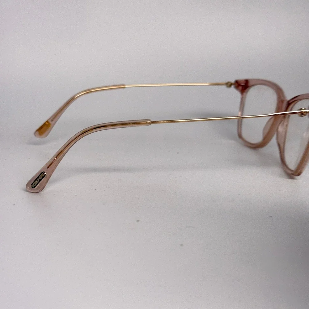 Tom Ford Pink Clear Cat Eye Eyeglasses Frames Gold Tone Hardware TF5456 074‎